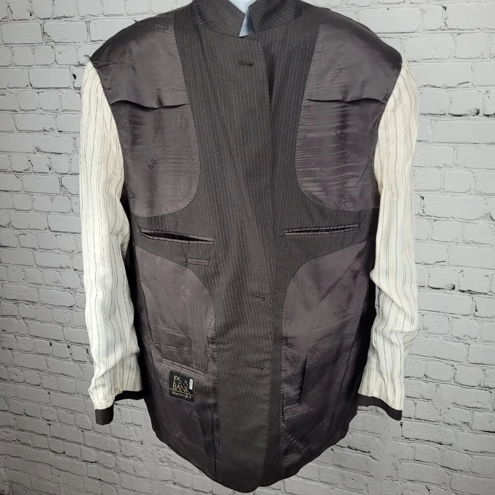 Jos A Bank Brown 100% Wool Gordon Signature Gold Notch Blazer Sport Coat 46R